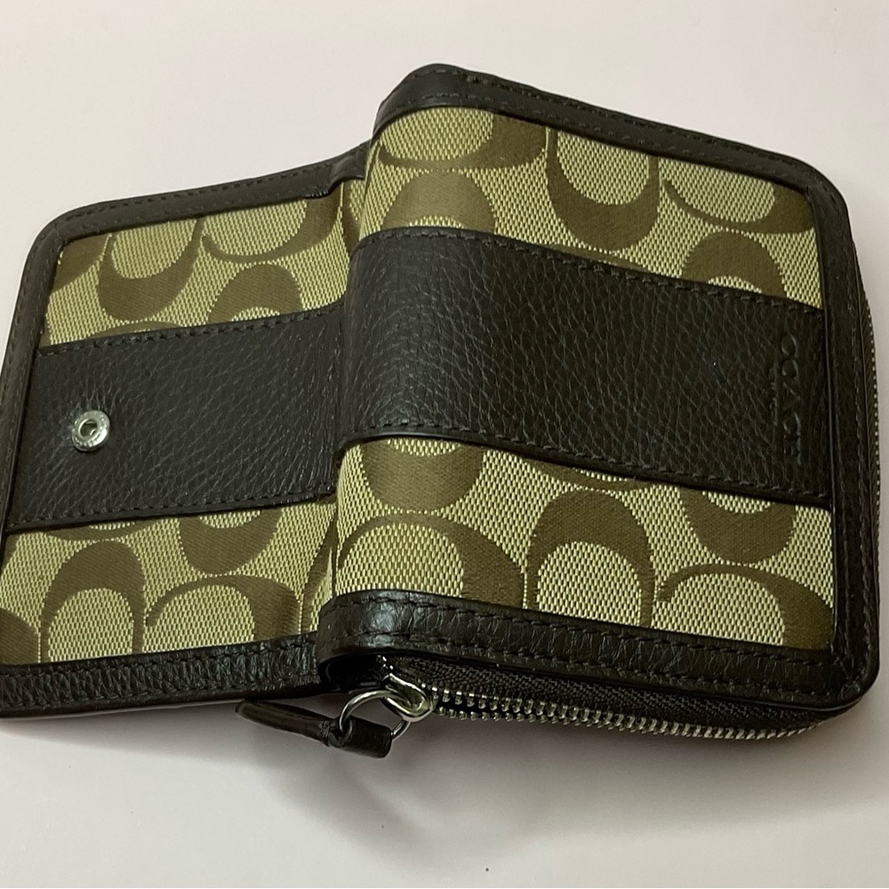 Coach Olive and Dark Brown Wallet